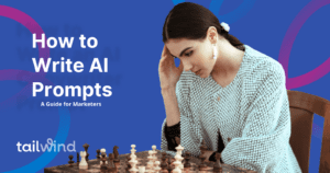Image of a woman studying a chessboard on a blue background with the blog post title and Tailwind logo in white font.