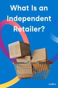 Image of cardboard boxes in a shopping basket and the title of the blog post and Tailwind in white letters on a blue background.