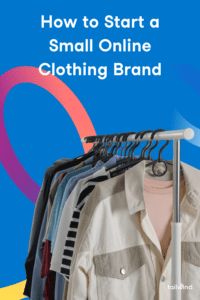 Photo of a set of shirts hanging on a clothes rack on a blue background with the blog post title and Tailwind in white font.