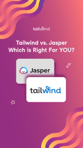 The Jasper and Tailwind logos on a purple and magenta background with the name of the blog post in white font.