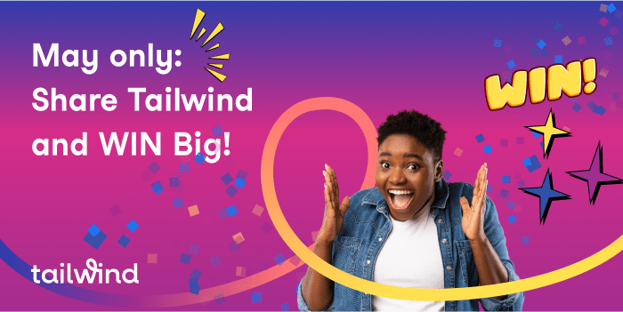 Image of a woman looking very excited on a purple and magenta gradient background with the blog post title and Tailwind logo in white font.