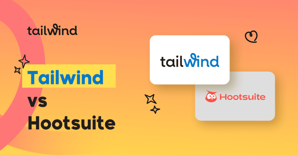 Tailwind and Hootsuite logos on an orange and yellow gradient background with the blog post title.