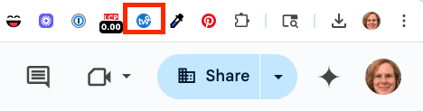 Screenshot of a series of Chrome extensions with a red box around the Tailwind extension