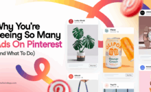 A selection of Pinterest Pins that are sponsored ads: a watch, a plant, a soda, ice cream, and a handbag. On the Pins are 'Shop Now' or 'Buy Now' buttons. Around the Pins are the blog post title, Pinterest logos, and the Tailwind url (www.tailwindap.com).