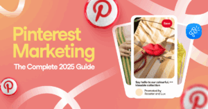 Three Pin images showing products to sell on a salmon background with white swirls. Around the images are the blog post title and Pinterest logos.