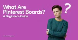 Wide banner with headline 'What Are Pinterest Boards? A Beginner’s Guide' showing a confused-looking person with a large question mark beside them.