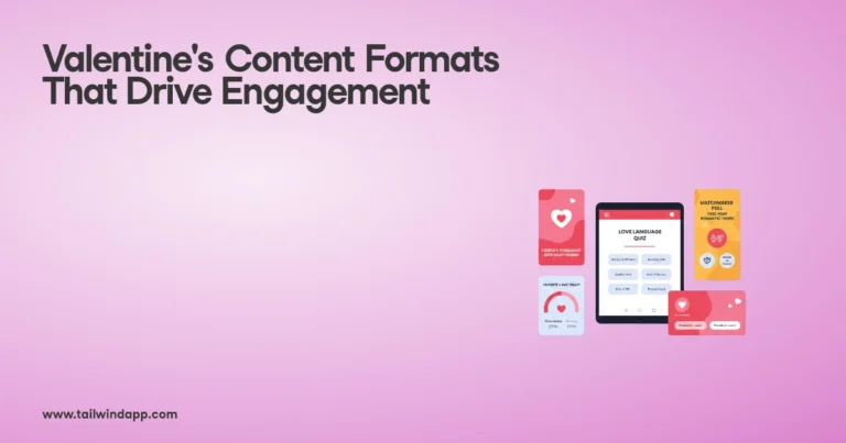 Valentine-themed social media app interface on a pink background.