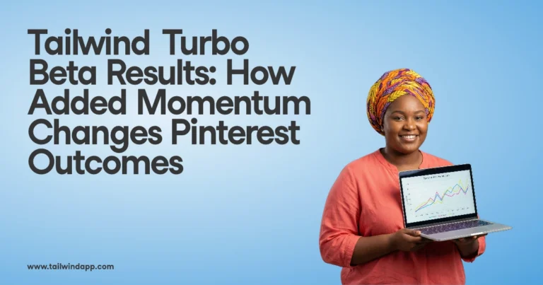 Smiling person holding a laptop displaying graphs, with blog title text on a blue background.